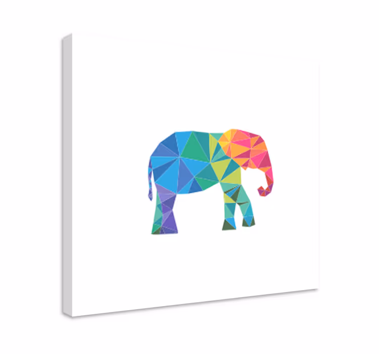 COLORFUL POLYGONAL ELEPHANT elephant wallart - TenStickers