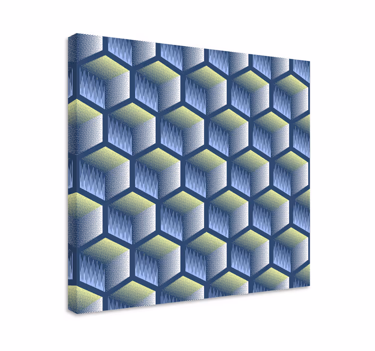Geometric canvas hexagonal cube design - TenStickers