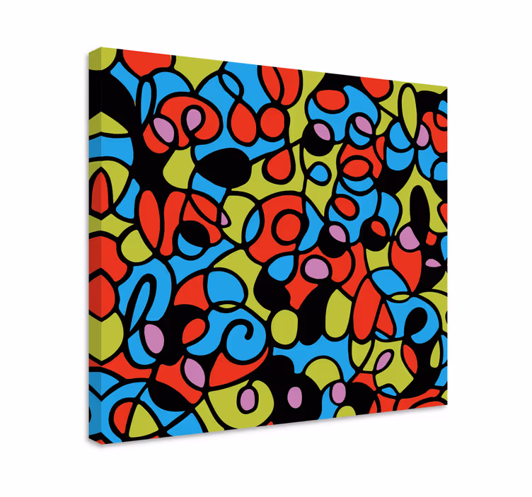 Abstract wall art colorful twisted shapes - TenStickers