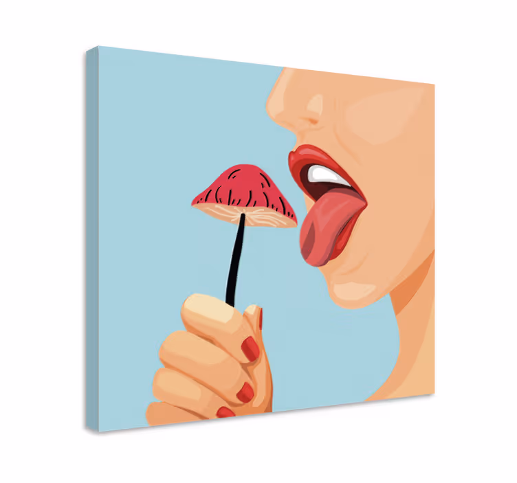 Luscious Strawberry Temptation fruit canvas wall art - TenStickers