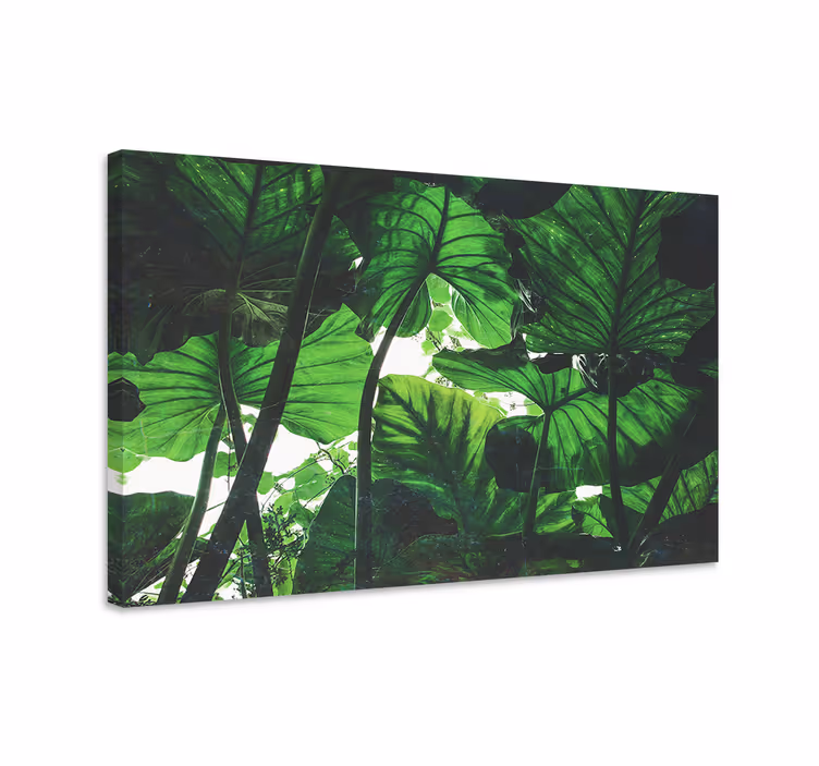 Flowers canvas tropical leaf canopy art - TenStickers