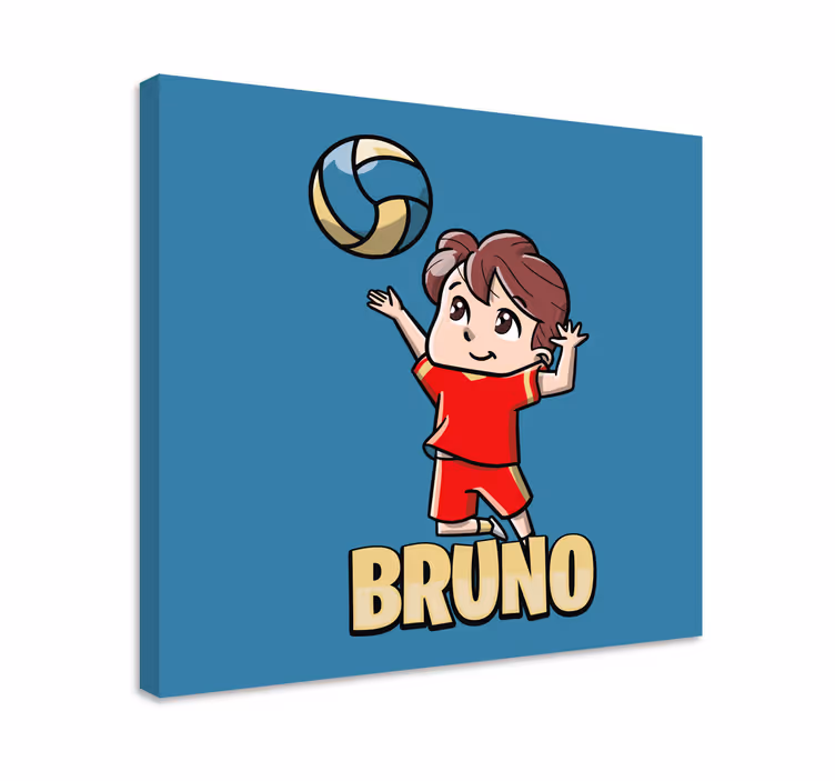 Active Boy with Volleyball teen canvas print - TenStickers