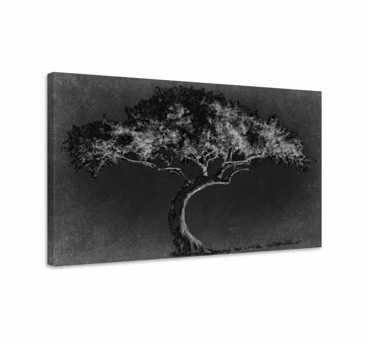 Tree canvas wall art lonely tree silhouette - TenStickers