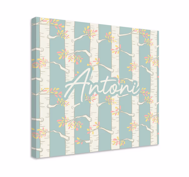 Flowers canvas birch tree blossoms - TenStickers