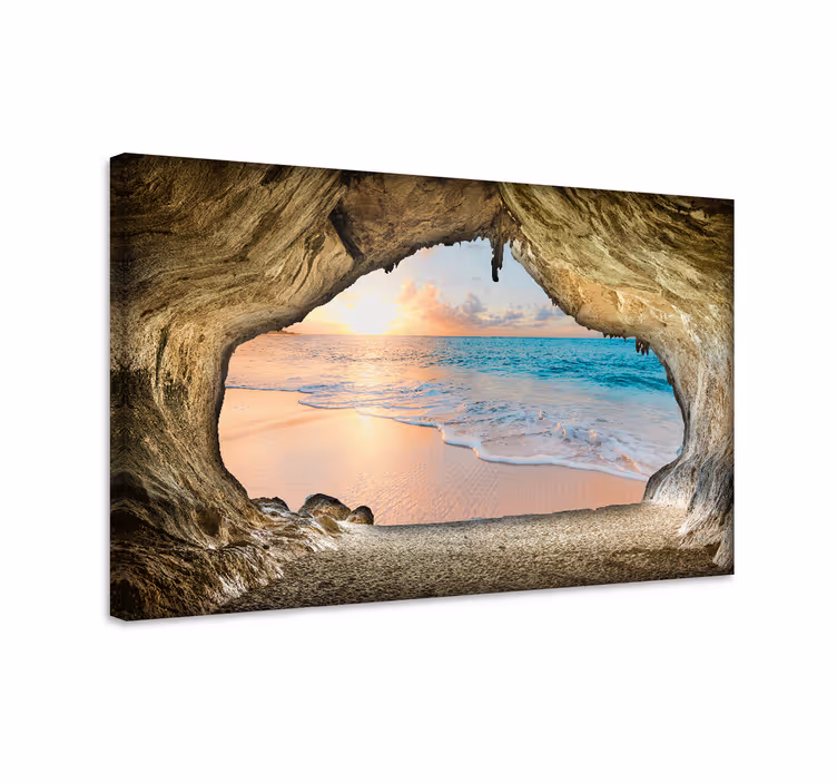 Landscape canvas cave beach scene - TenStickers
