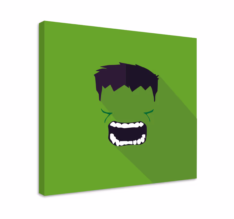 Green canvas with a superhero - TenStickers