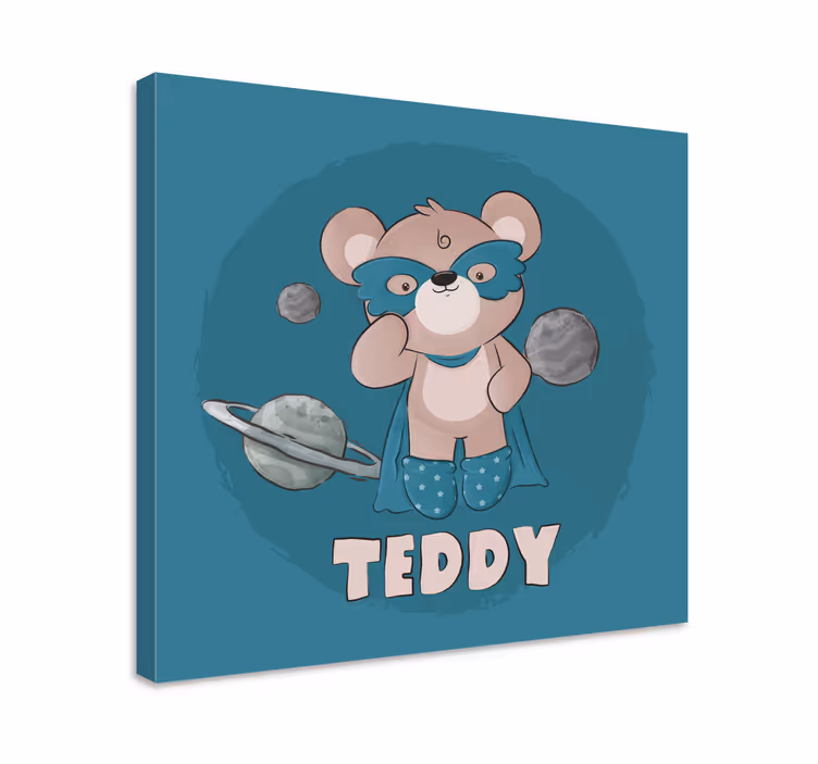 Bear hero personalized canvas - TenStickers