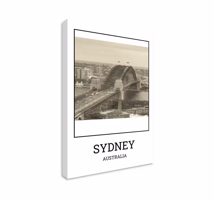 Sydney black and white cityscape canvas - TenStickers