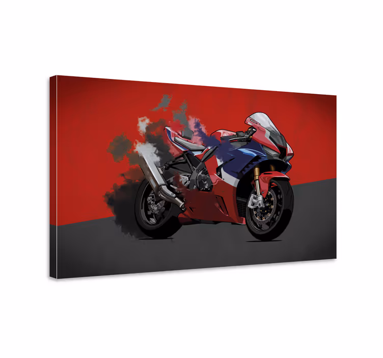 color motorbike canvas wall art - TenStickers