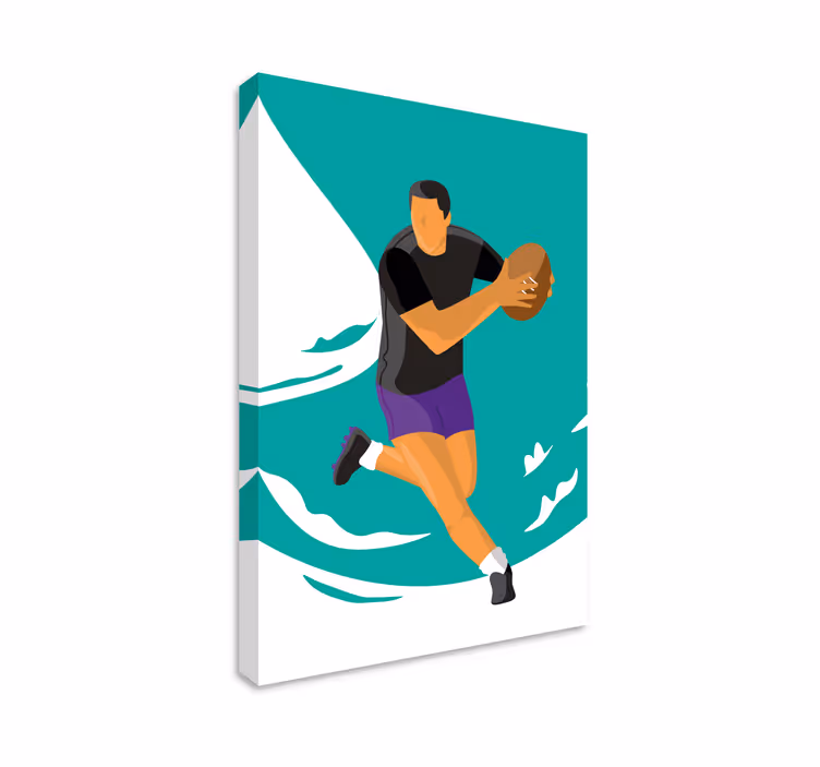 Rugby illustration canvas print - TenStickers