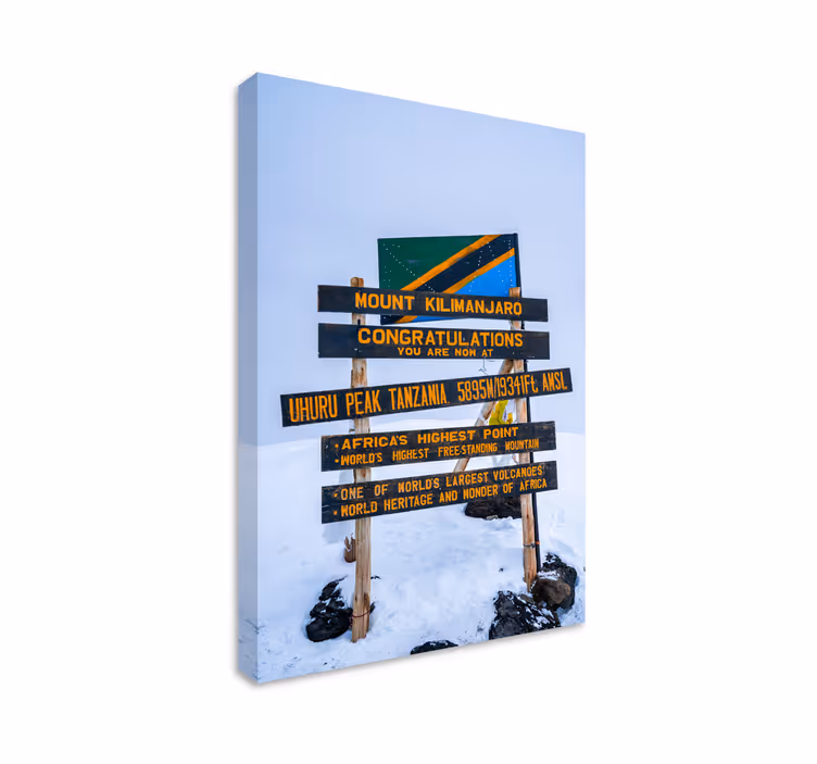 Kilimanjaro sign landscape wall canvas - TenStickers