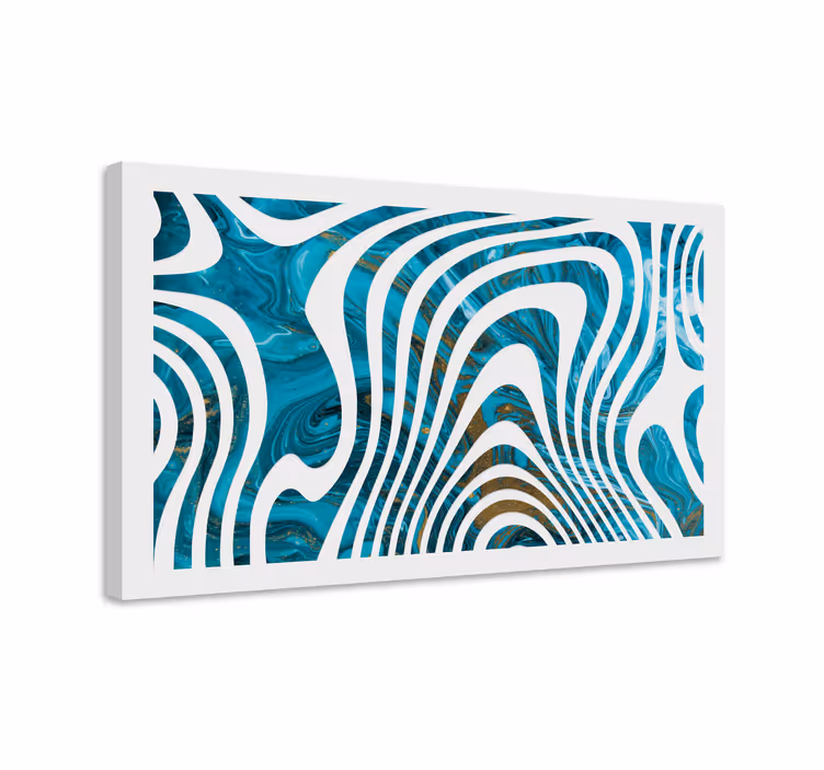 Abstract aquamarine lines abstract wall art - TenStickers