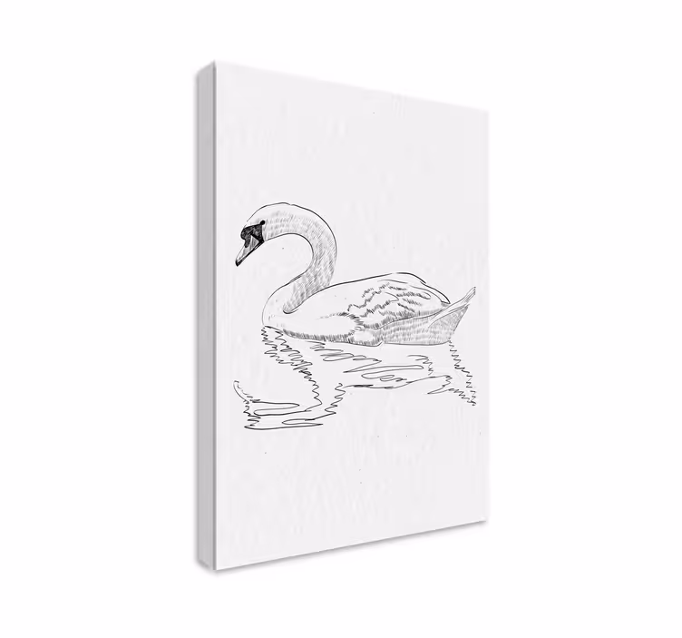 Sketch swan  living room wall art - TenStickers