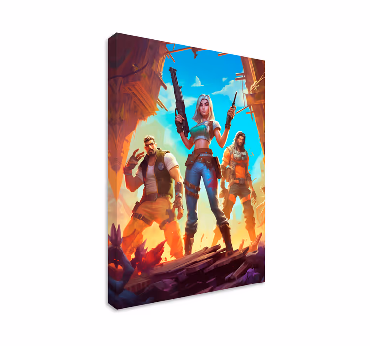 warriors in abandoned place game canvas art - TenStickers
