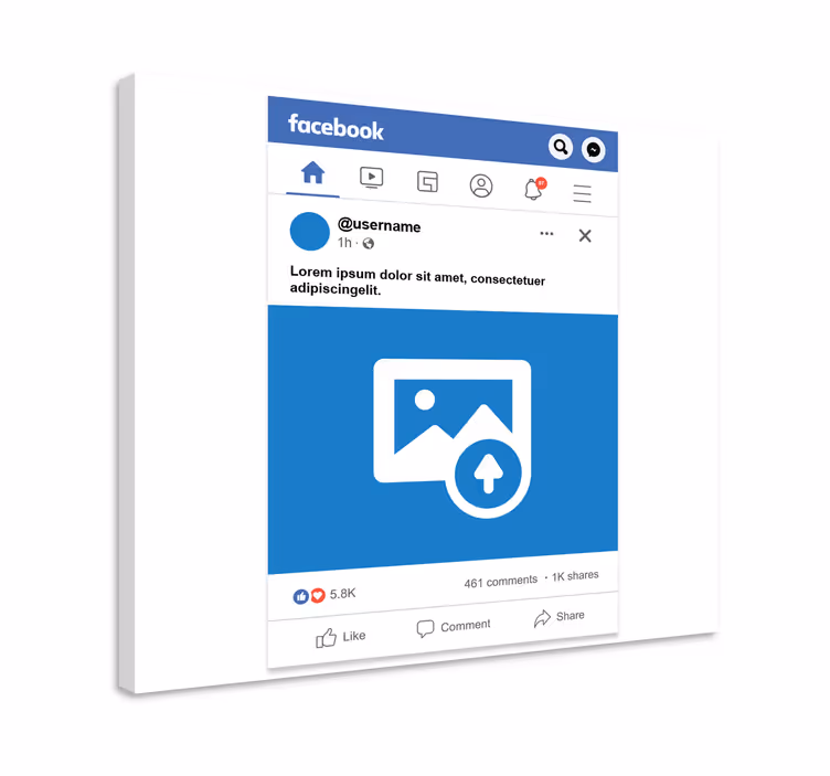 Facebook Screen Design Customised Canvas Print - TenStickers