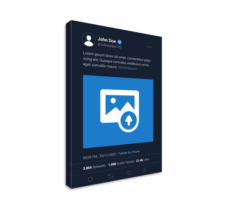 "X" Twitter Screen Customised Canvas Print - TenStickers