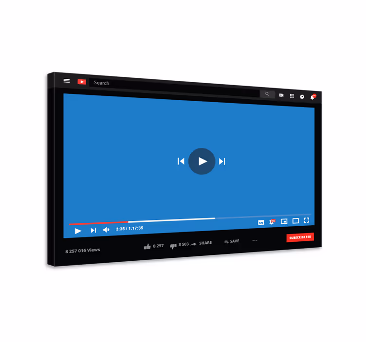 Youtube Customised Canvas Print - TenStickers