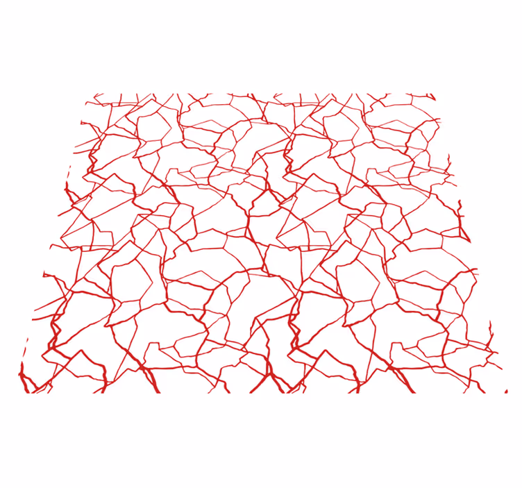 Cracking red pattern white  vinyl rug - TenStickers