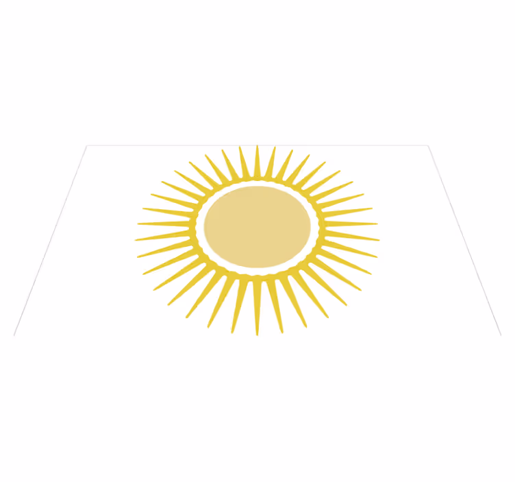 Yellow sun white  vinyl rug - TenStickers