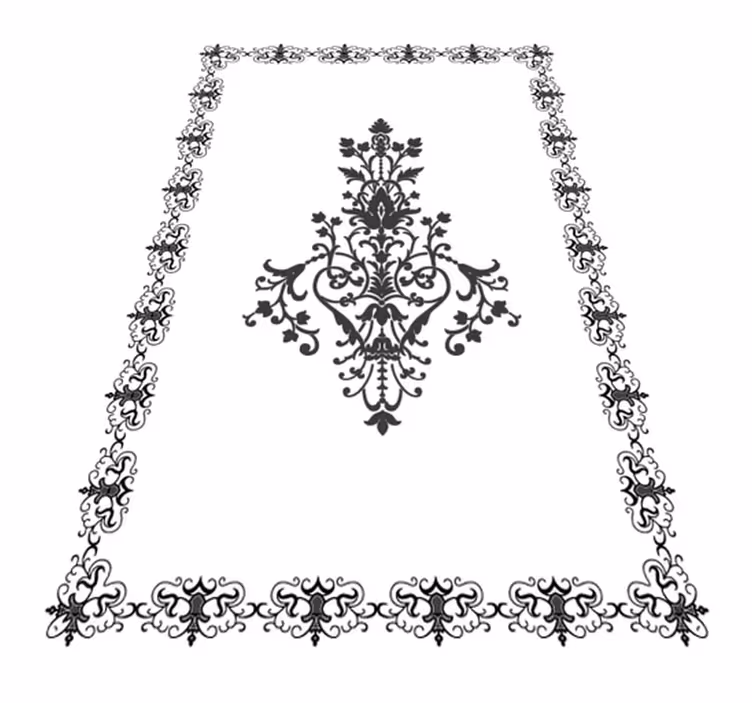 Aged damask white  vinyl rug - TenStickers