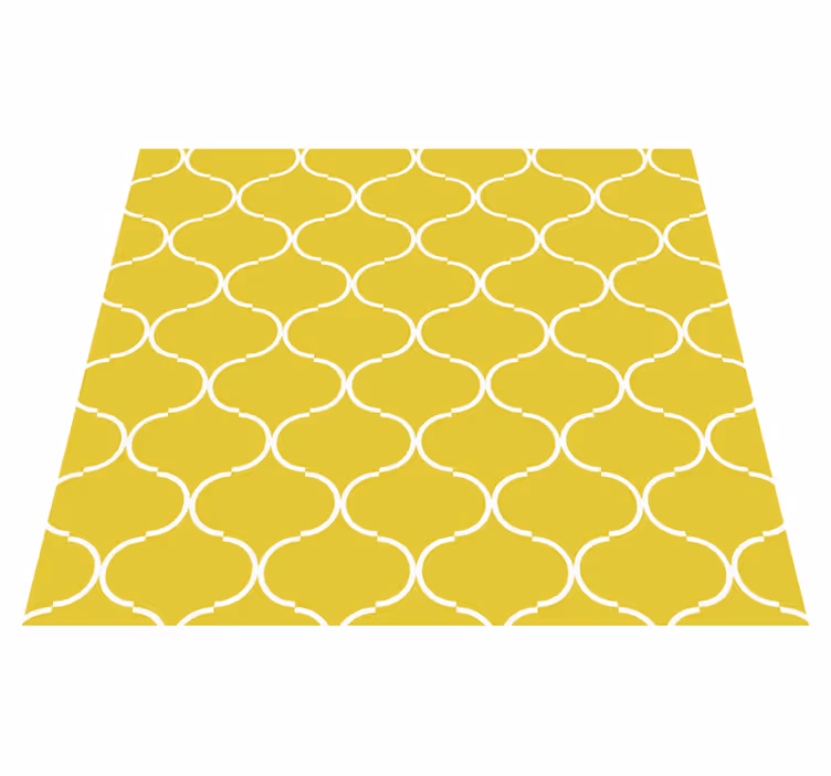Geometric line pattern yellow vinyl rug - TenStickers