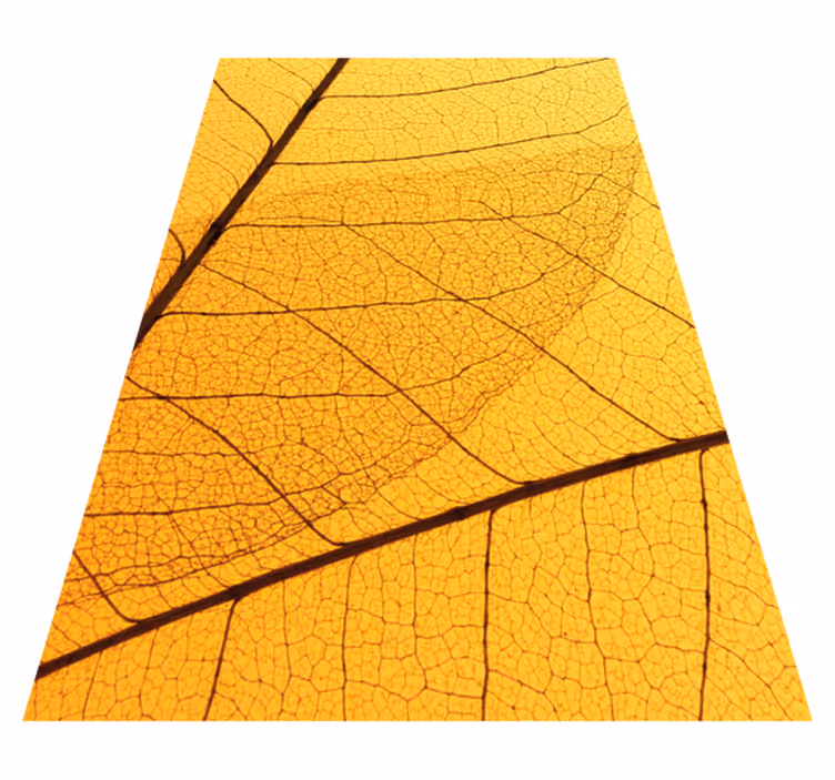 Botanical leaf design yellow vinyl rug - TenStickers
