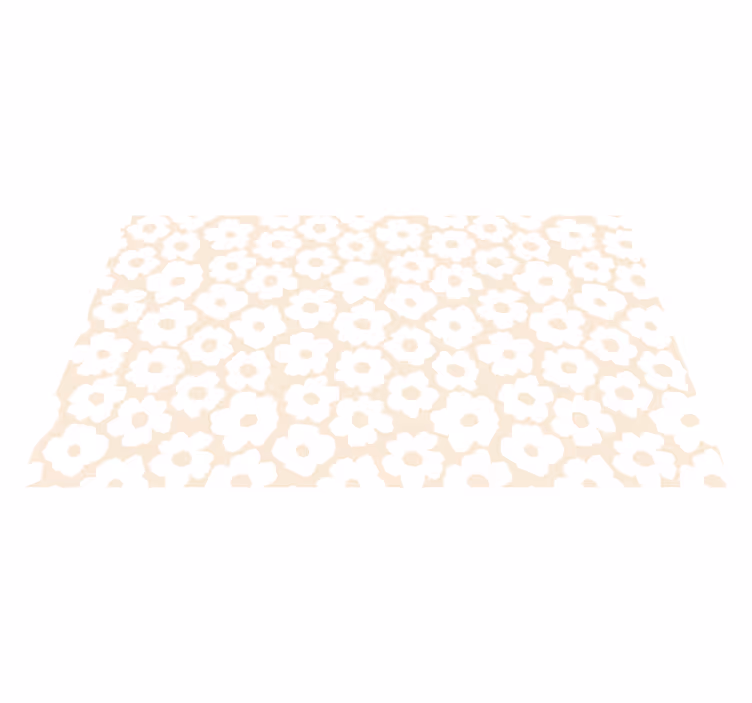 White poppy floral vinyl rug - TenStickers