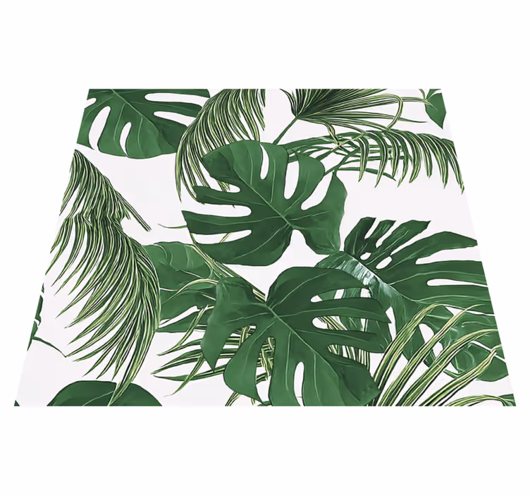 Tropical leaves design outdoor vinyl rug - TenStickers