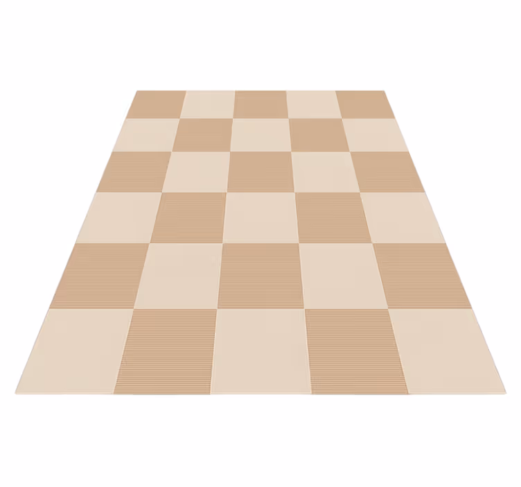 Beige chequered pattern square vinyl rug - TenStickers