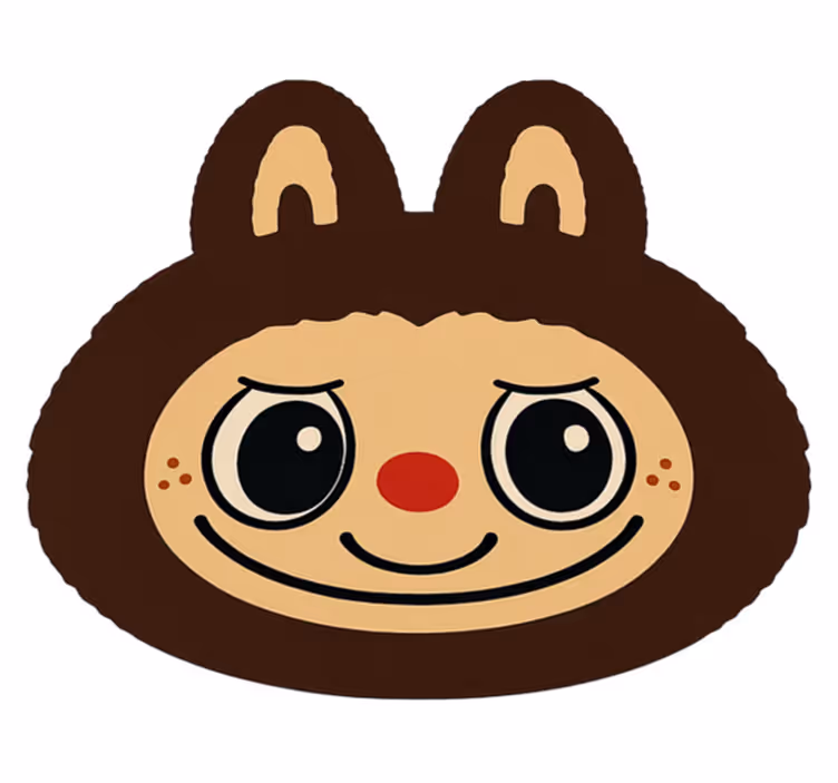Brown Labubu design kids vinyl rug - TenStickers