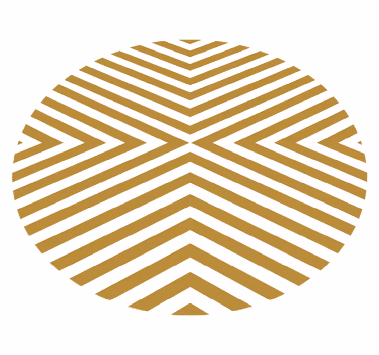 Mustard Chevron Pattern dining room vinyl rug - TenStickers