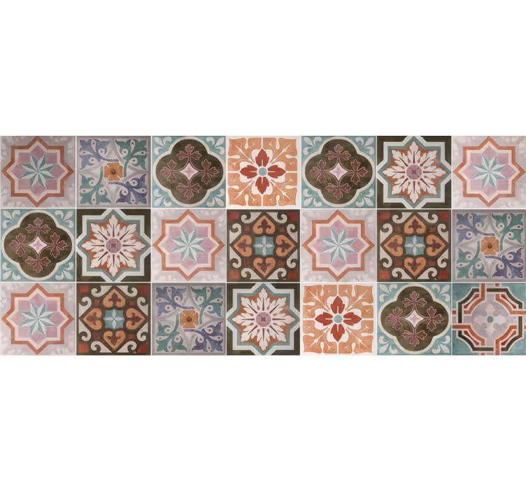 Piastrelline Siciliane mosaic vinyl rug - TenStickers