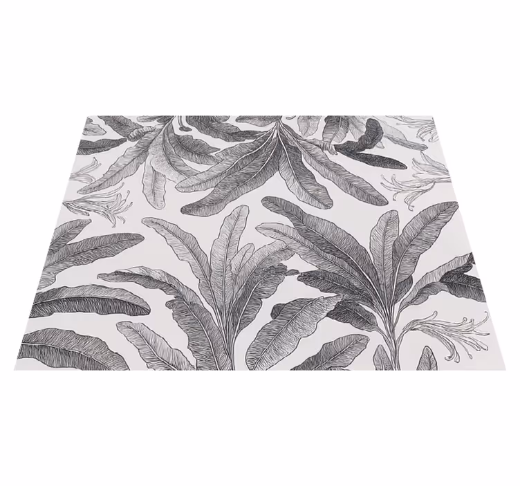 Kitchen vinyl rug in elegant grey palm design - TenStickers