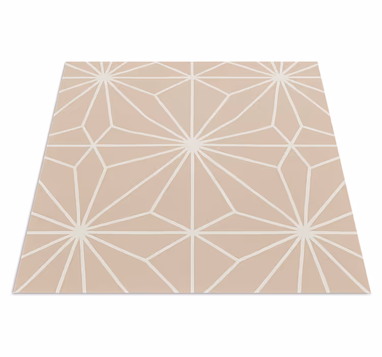 Kitchen vinyl rug with beige star pattern - TenStickers