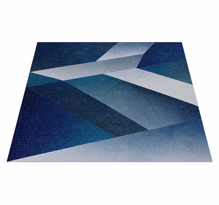 Living room vinyl rug blue shards pattern mat - TenStickers