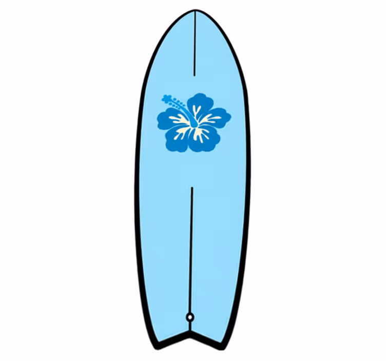 Nature vinyl rug hawaiian flower surfboard - TenStickers