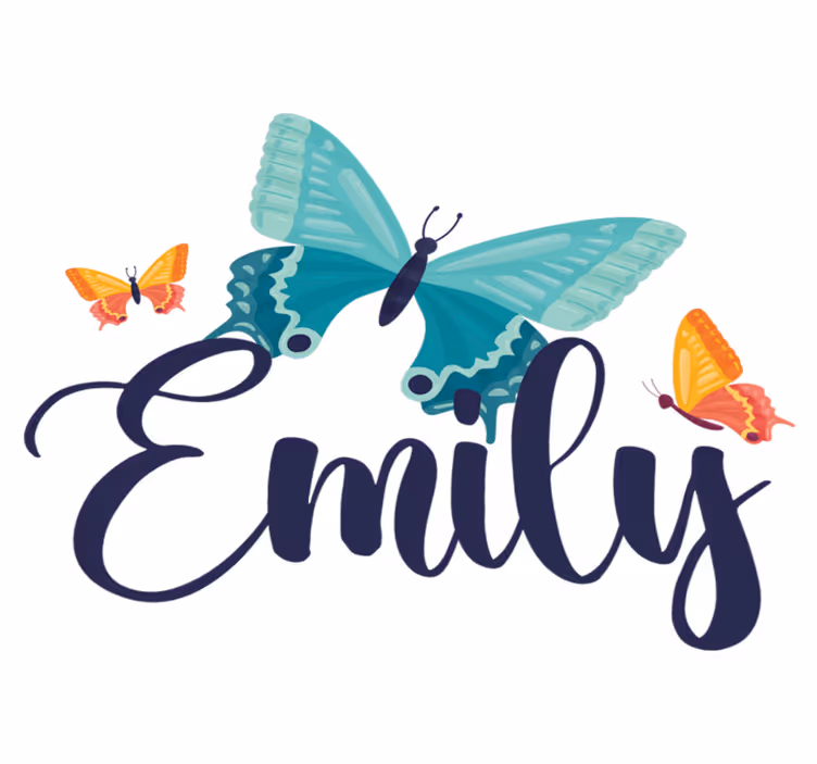 Animal vinyl rug bicolor butterflies with name - TenStickers