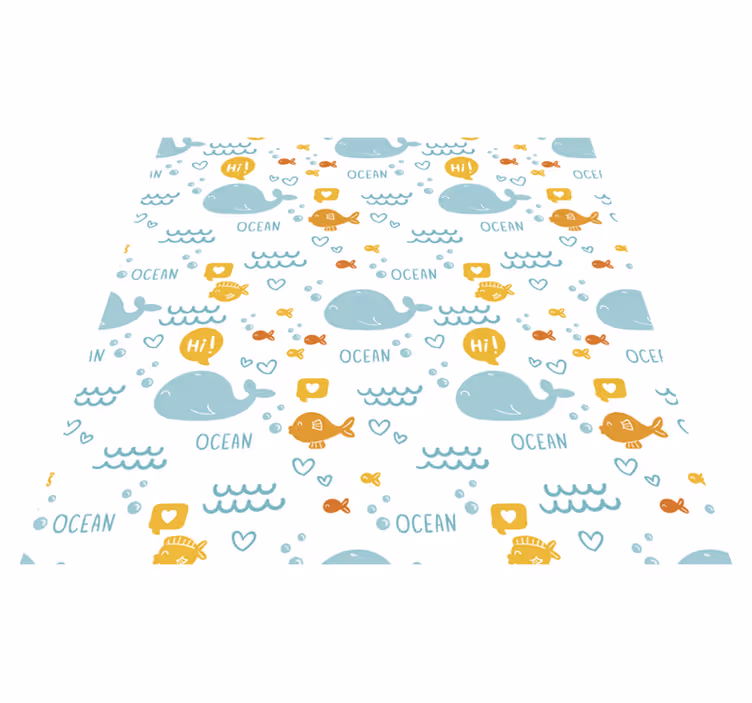 Colorful and cheerful ocean animal vinyl rug - TenStickers