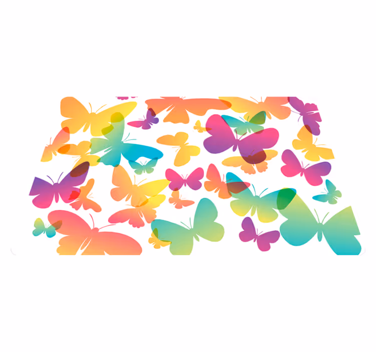 Animal vinyl rug with gradient butterflies - TenStickers