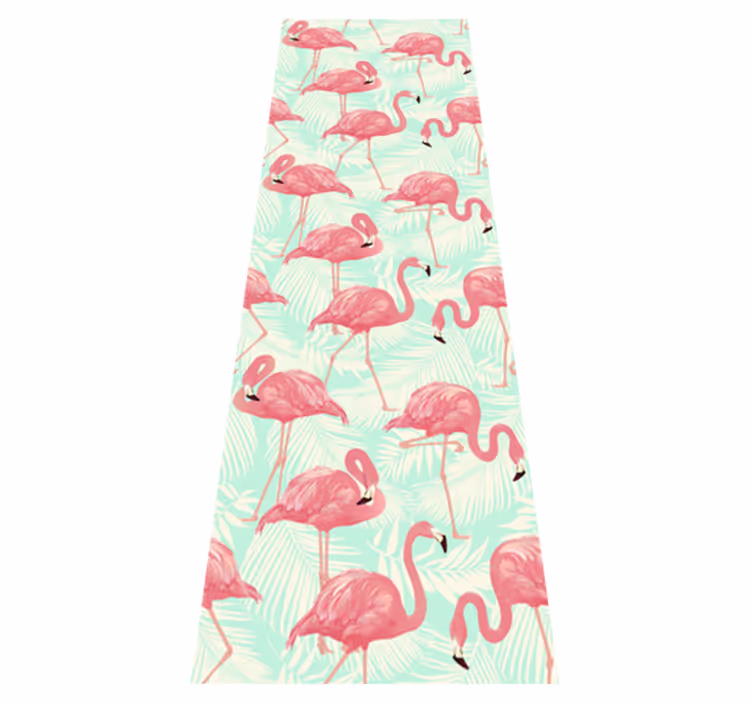 Drawn pink flamingos animal vinyl rug - TenStickers