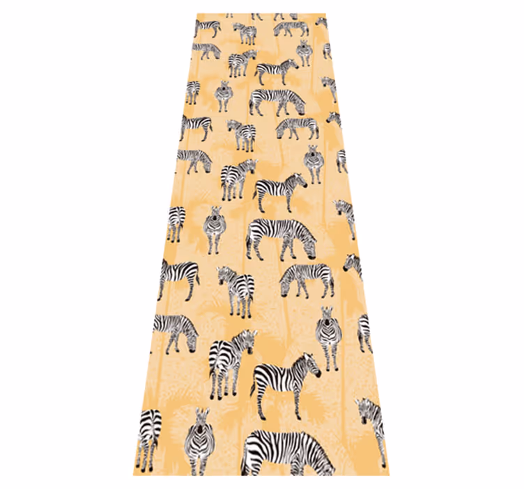 Animal vinyl rug zebra and palms - TenStickers