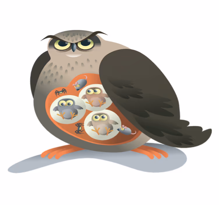 Mother owl animal vinyl rug - TenStickers
