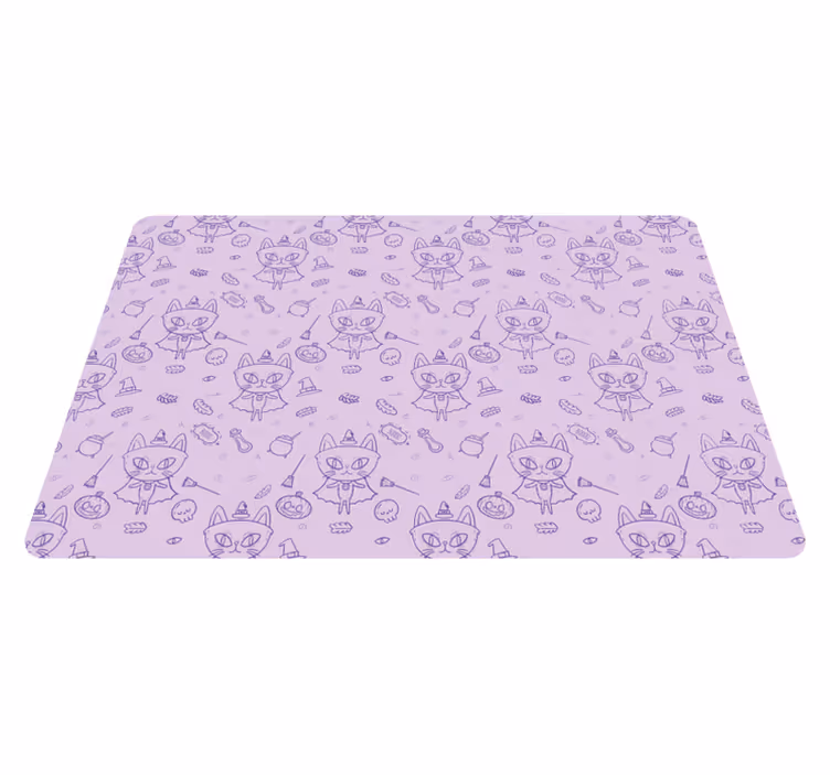 Animal vinyl rug witch cat cartoon - TenStickers