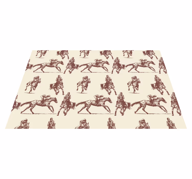 Animal vinyl rug in beige and brown horse pattern - TenStickers