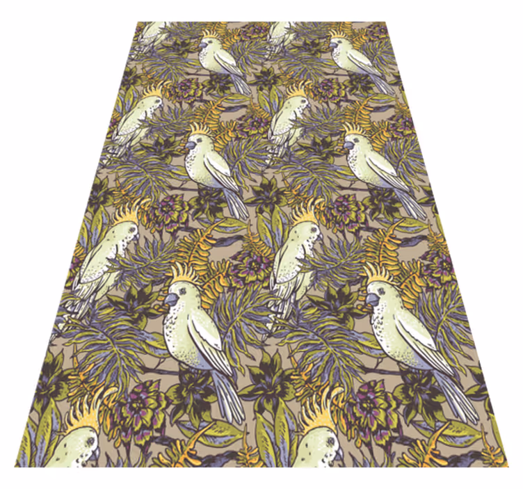 Animal vinyl rug with amazonic parrot design - TenStickers