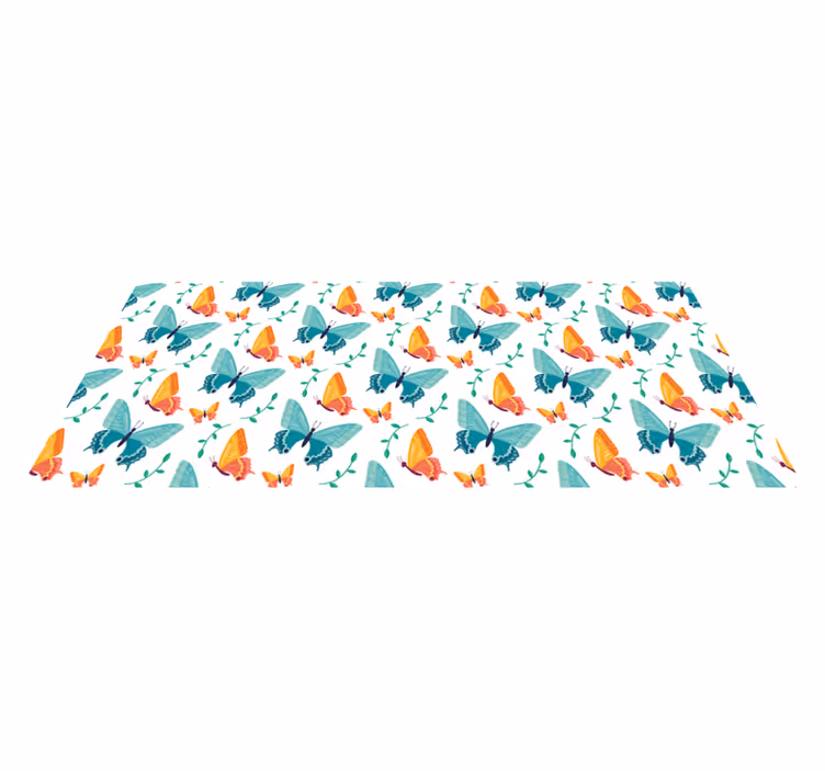 Lively butterfly animal vinyl rug - TenStickers