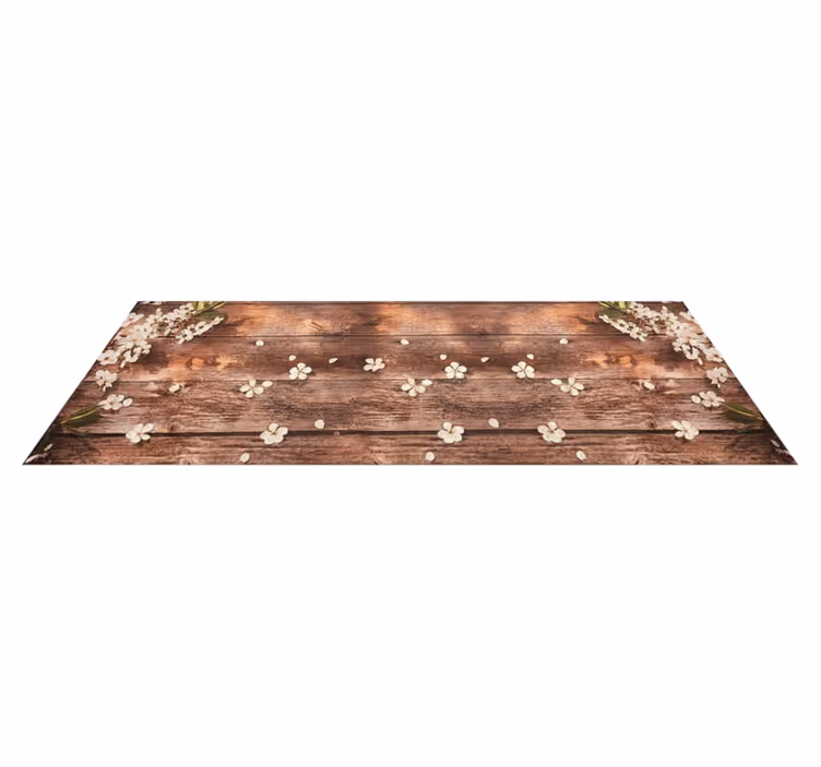 Kitchen vinyl rug in floral wood design - TenStickers