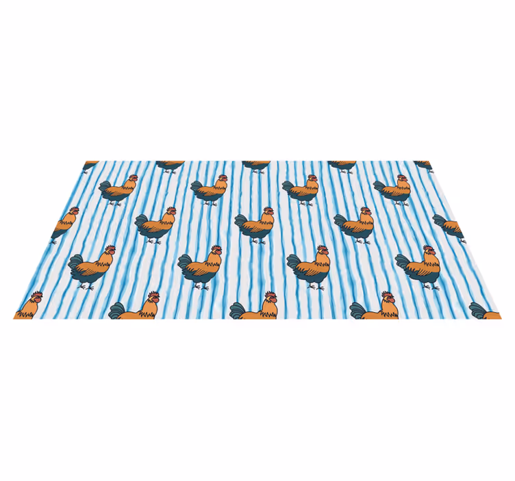 Animal vinyl rug with charming chicken design - TenStickers