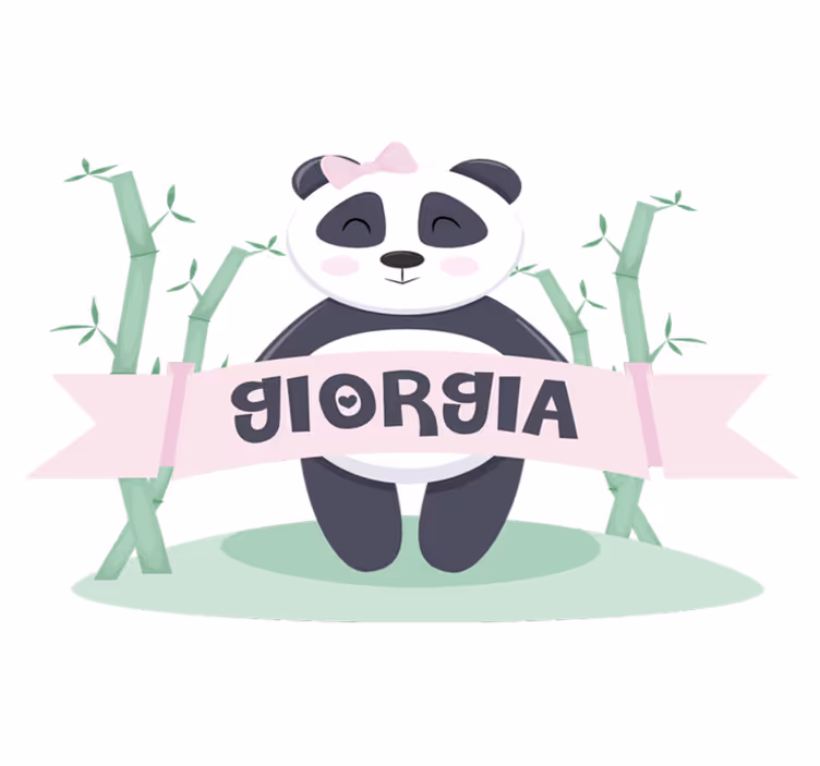 Baby panda girl vinyl rug - TenStickers