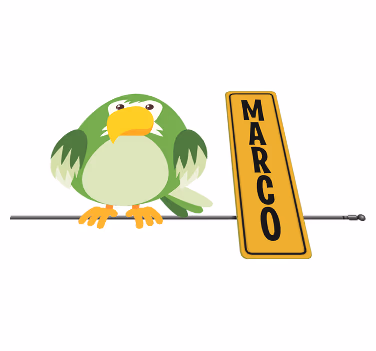 Animal vinyl rug wild parrot name design - TenStickers